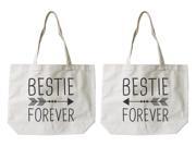 Women s Eco friendly Bestie Forever BFF Matching Natural Canvas Tote Bag