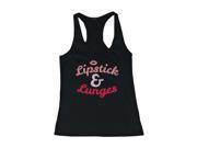 Lipstick and Lunges Funny Women’s Work Out Tank Top Cute Gym tanktop