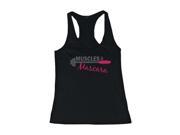 Women s Cute Black Cotton Work Out Tank Top Muscles and Mascara