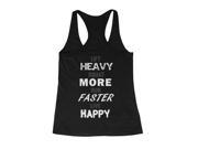 Lift Heavy Squat More Run Faster Live Happy Back Print Women s Workout Tank Top