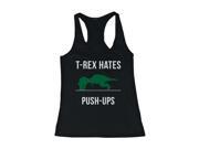 Women s Work Out Tank Top T Rex Hates Push Ups Cute Workout Lazy Tanktop