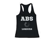 Women s Black Cotton Work Out Tank Top Abs Loading