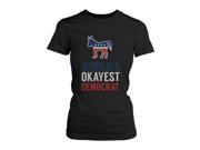 World s Okayest Democratic Funny Political Red White Blue T Shirt for Women