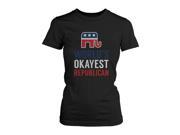 World s Okayest Republican Funny Political Red White Blue T Shirt for Women