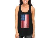 Distressed American Flag Black Women s Tank Tops for Independence Day