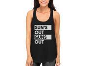Sun s Out Guns Out Women s Black Tanktop Workout Tank Summer Vacation Beach Wear