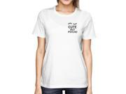 Girl s Cute But Psycho White Pocket T shirt White Summer Wear For Back To School
