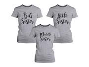 Big Sister Lady s T shirt Short Sleeve Heather Grey Cotton Tee Gift For Sister