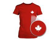 Canada Flag Pocket Printed Shirt Cute Women s Round Neck Tee for Canadian