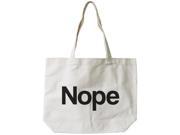 Nope Typography Canvas Bag Natural 100% Canvas Cute Tote For Girls