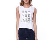 Ghosts Crop Tee Sleeveless Shirt For Halloween Junior Tank Top