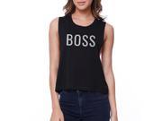 Boss Sleeveless Crop Tee Simple and Trendy Tanks For Stylish Girls