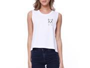 Meow Pocket Cat Crop Tee Girl s Sleeveless Shirt Junior Tank Top