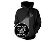 Cute But Psyco Hoodie Pocket Print Hooded Sweatshirt Graphic Sweater