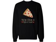 Cute Graphic Sweatshirt – You Stolen a Pizza My Heart Black Unisex Pullover Sweater