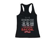Women s Funny Black Cotton Tank Top – Exercise… Eggs Are Sides for Bacon