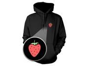 Strawberry Hoodie Pocket Print Hooded Sweatshirt Graphic Sweater