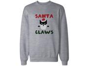 Santa Claws Funny Holiday Sweatshirt Cute Christmas Pullover Fleece Sweater