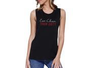 Eat Clean Train Dirty Work Out Muscle Tee Cute Women s Gym Tank Top