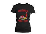 Halloween Brain Steak for Zombie Women s Shirt Funny Tshirt for Horror Night Funny Shirt Women LARGE
