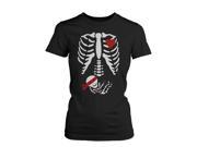 Halloween Pregnant Skeleton Ninja Baby X Ray Shirt Maternity Themed Funny Shirt WOMEN LARGE