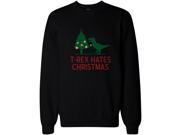T rex Hates Christmas Funny X mas Sweatshirt Holiday Pullover Fleece