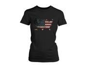 US FLAG MAP Funny Shirt WOMEN LARGE