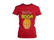 Grenade Waffle Boom Women s Graphic Shirt in Red Humorous Tee Funny Unisex Tshirt Funny Shirt Women MEDIUM