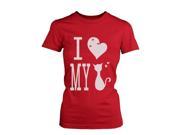 I LOVE MY CAT RED Funny Shirt WOMEN 2XLARGE
