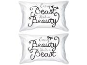 His and Hers Romantic Egyptian Cotton Pillowcases Every Beauty Needs a Beast Matching Pillow Covers for Couples