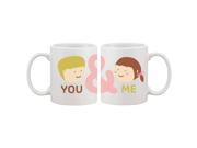 You And Me Matching Couple Mugs Cute Graphic Design Ceramic Coffee Mug Cup 11 oz