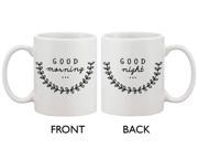 Cute Ceramic Coffee Mug Good Morning Good Night 11oz Coffee Mug Cup