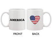 American Flag Design Ceramic Coffee Mug Bold Statement American Flag Heart