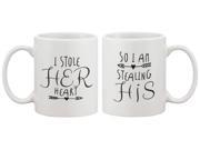Stealing Hearts Romantic His and Hers Coffee Mugs Perfect Wedding Engagement Anniversary and Valentines Day Gift
