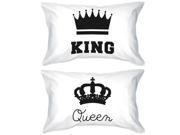 His and Hers Pillowcases 300 Thread Count Egyptian Cotton King and Queen Crown Matching Couple Pillow Covers