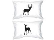 Buck and Doe Couple Pillowcases Deer Pillow Covers Christmas Gifts for Loved One