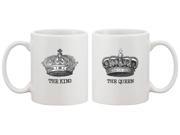 The King and Queen Couple Mugs His and Hers Matching Coffee Mug Cup Set Perfect Valentines Day Gift for Couples