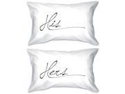 His and Hers Pillows 300 Thread Count Egyptian Cotton Simple Elegant His and Hers Pillow Covers for Couples