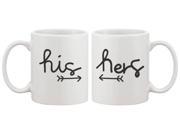 Arrow His And Hers Matching Couple Mugs Perfect Wedding Engagement Anniversary and Valentines Day Gift for Newlywed