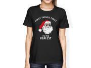Realistic Santa Black Women s T shirt Christmas Gift Funny Shirt