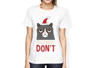 Feliz Navidon t White Women s T shirt Christmas Gift For Cat Lovers