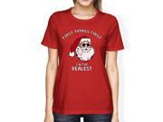Realistic Santa Red Women s T shirt Christmas Gift Funny Shirt