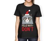 Feliz Navidon t Black Women s T shirt Christmas Gift For Cat Lovers
