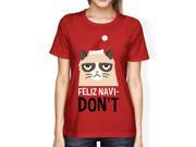 Feliz Navidon t Red Women s T shirt Christmas Gift For Cat Lovers