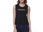 Security Black Work Out Crop Top Back To School Graphic T shirt