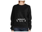 Workout Buddy Black Sweatshirt Work Out Pullover Fleece Sweatshirts