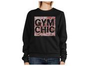 Gym Chic Black Sweatshirt Work Out Pullover Fleece Sweatshirts