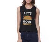 Lets Taco About Fitness Black Work Out Crop Top Gym Muscle Tee