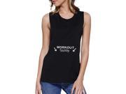 Workout Buddy Black Muscle Tank Top Work Out Sleeveless Muscle Tee