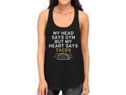 My Heart Says Tacos Tank Top Work Out Sleeveless Shirt Gym Shirt